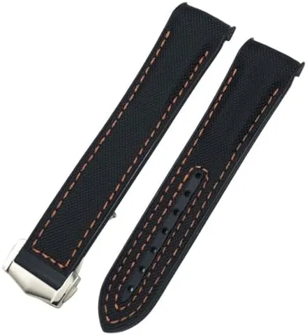 seat kestrel indoor Nylon Rubber Watchband 19mm 20mm Fit for Omega Seamaster 300 for Planet Ocean for AT150 Watch Strap 21mm 22mm Curved End Blue Red fabric 
