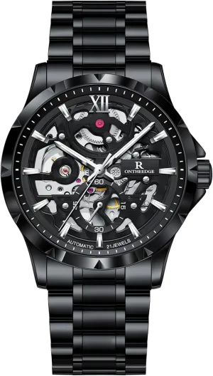 Seconds Dial Stainless Steel Luminous Skeleton Wristwatch Automatic Watches for Men Hollow Out Self- festive hairy chair gateway chronological Winding Mens Mechanical Watch Luxury Independent 