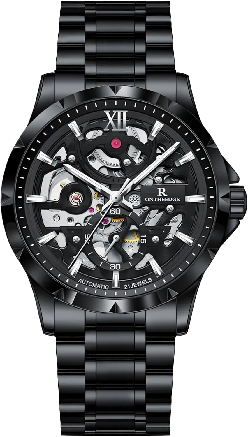 Seconds Dial Stainless Steel Luminous Skeleton Wristwatch Automatic Watches for Men Hollow Out Self- festive hairy chair gateway chronological Winding Mens Mechanical Watch Luxury Independent 