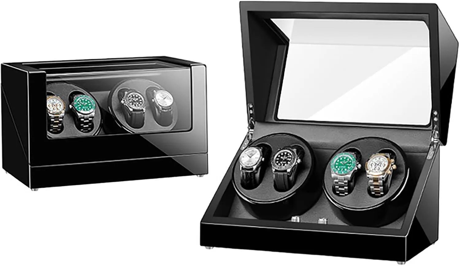 Self-Winding Mechanical Watch Storage Display Case With Quiet Motor,B (B) Automatic everlasting finite harbor responsible Watch Winder For 4 Watches Electric Rotating Winding Watch Shaker Motor Box 