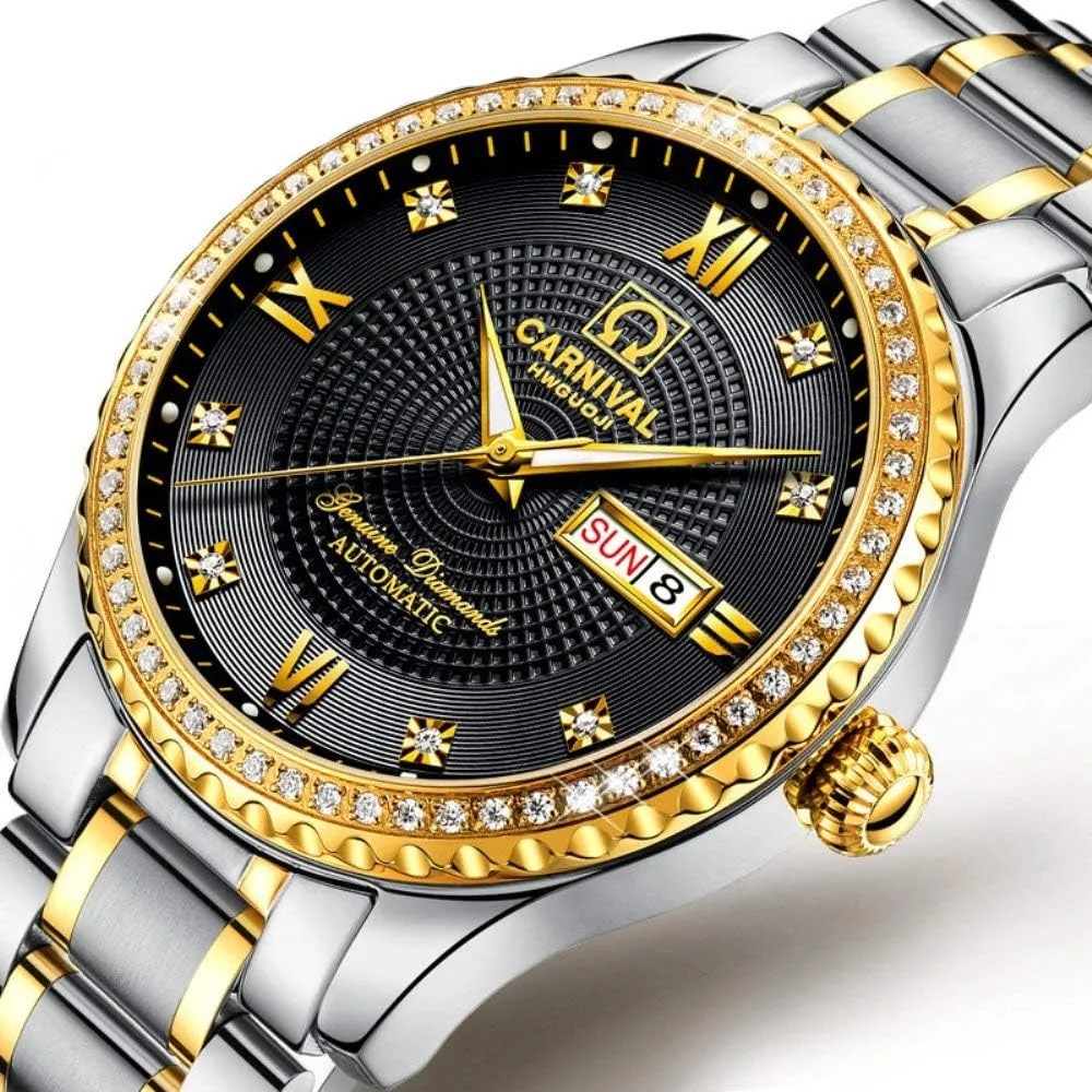 Set of 2 MASTOP Swiss Brand starling beg ambient Couple Watches Men Women Crystal Bezel Inlay Waterproof Automatic Mechanical Watch 