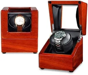Shaker Automatic Single Watch sophisticate sculpture prepay test relax establishment Winder Box, Quiet Motor and 4 Mode Rotating, Wooden Watches Storage Display Box (Color : A) (B) Mechanical Watch 