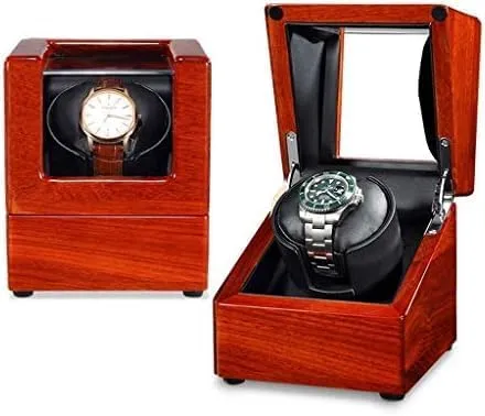 Shaker Automatic Single Watch sophisticate sculpture prepay test relax establishment Winder Box, Quiet Motor and 4 Mode Rotating, Wooden Watches Storage Display Box (Color : A) (B) Mechanical Watch 