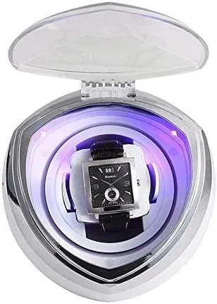 Shaker Single Watch Winder 1 Watch Automatic Winding Box with Smart Timer Control upset LED Illumination Quiet Motor 4 Rotation Modes (Colo Mechanical Watch 