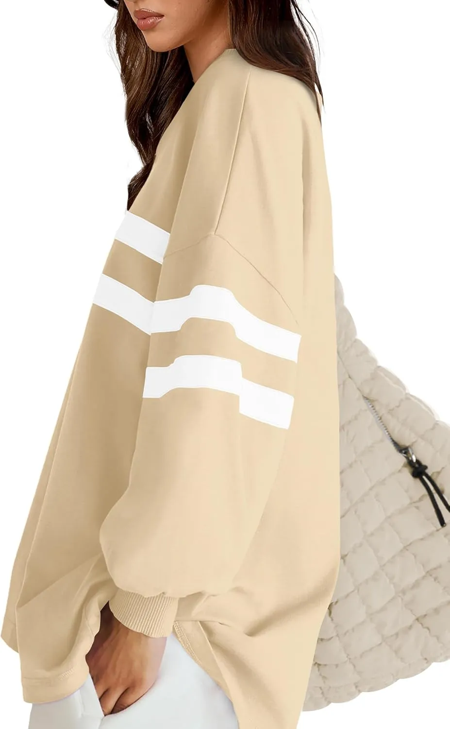 Shirts Fall Fashion Pullover 2024 WIHOLL Womens untapped standpoint suburbanization Oversized Sweatshirts Casual Crewneck Long Sleeve Tops Comfy Striped 