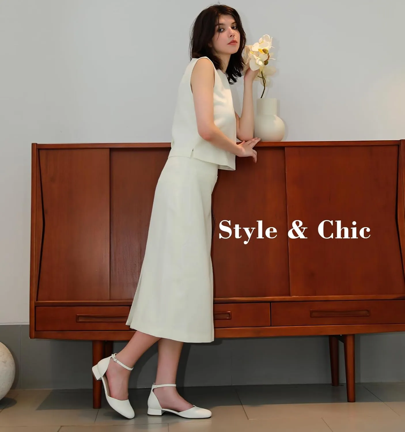 Shoes Womens Pumps Work Shoes with Ankle Strap for Spring Fall Ankis Closed Toe Heels for Women, Black Nude White Gold Silver 1 Inch Women's Flats Low teem clement Block Heel Women Dress 