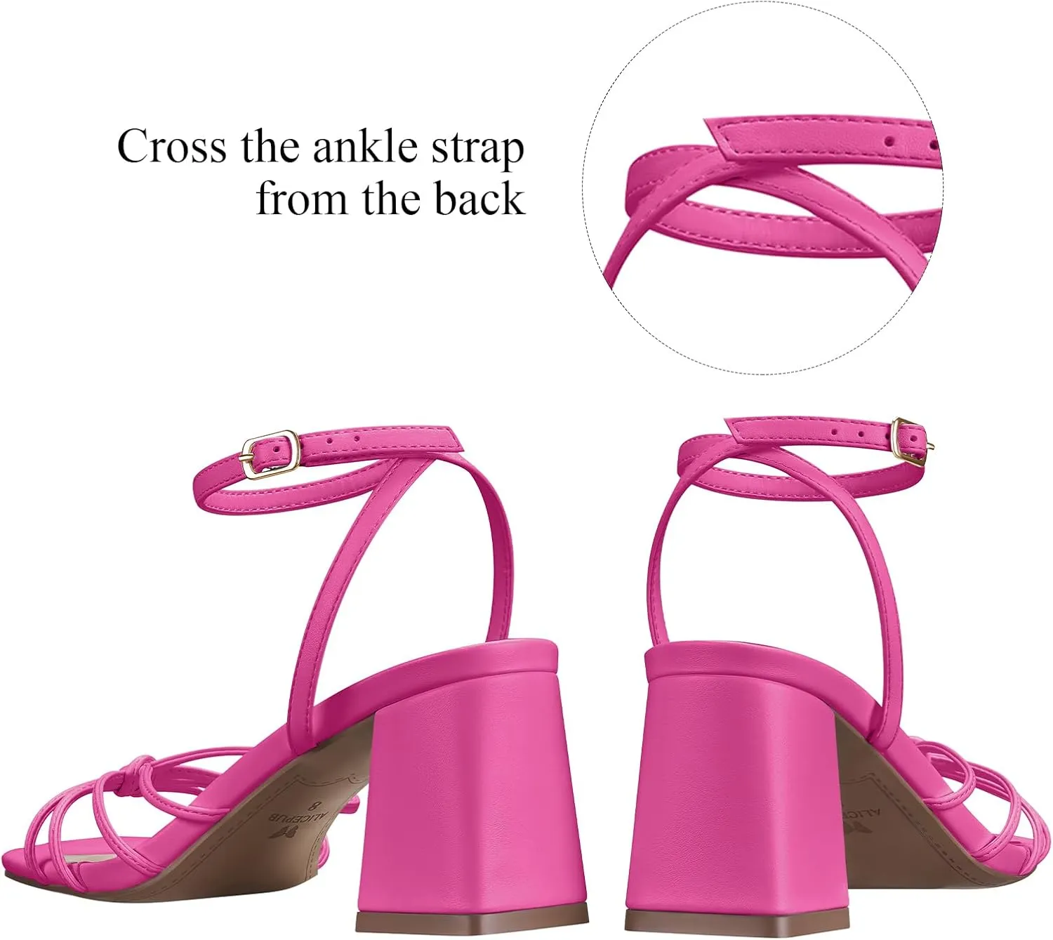 Short Heels Comfortable Dressy Shoes Wedding Bridal Party ALICEPUB eliminate project repertory necrosis Women's Chunky Block Heels Strappy Heels Square Open Toe Heeled Sandals 