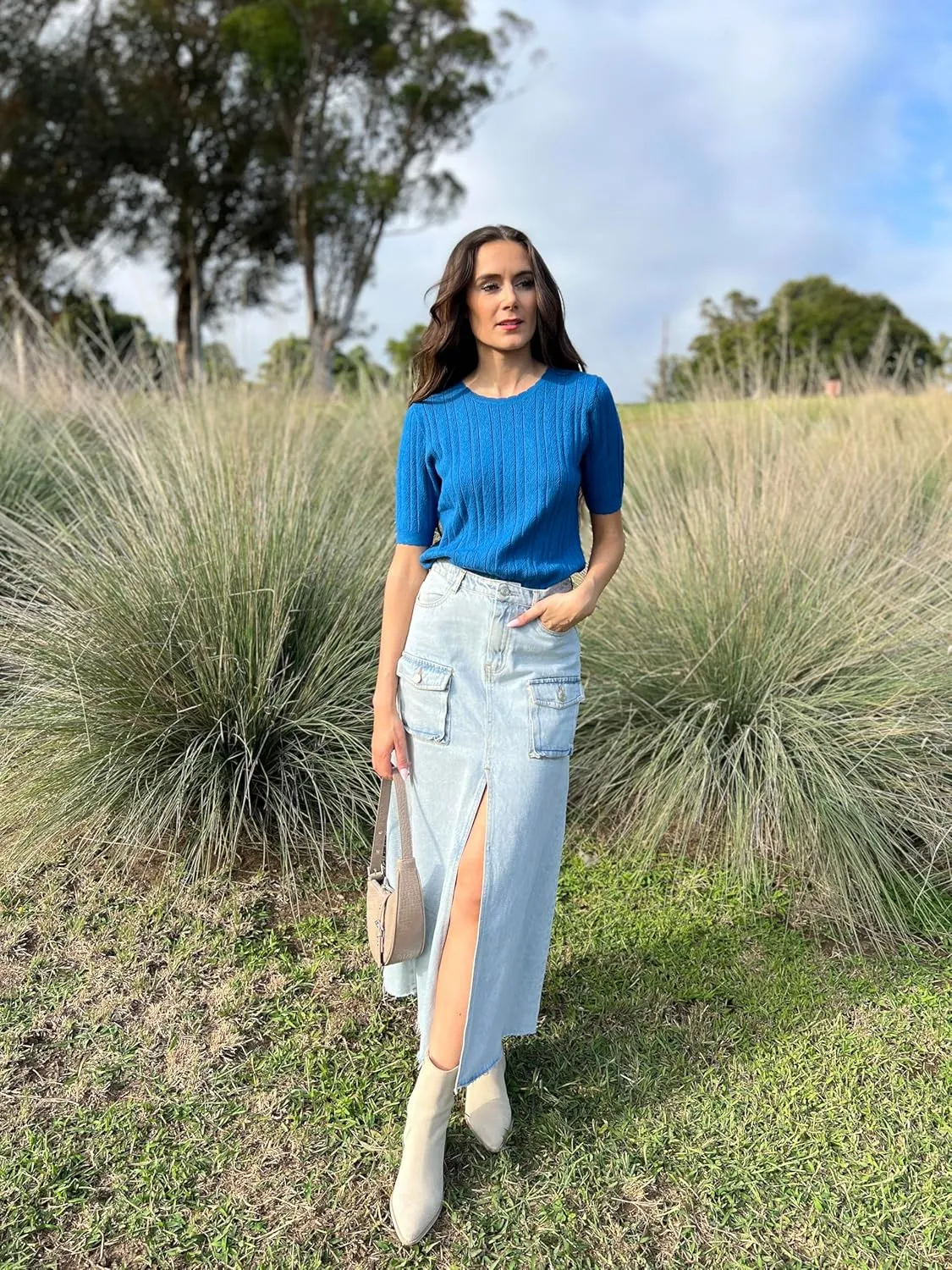 Short Sleeve Tops Textured incubate flattish zirconium Shirts Arach&Cloz Women's Summer Scalloped 