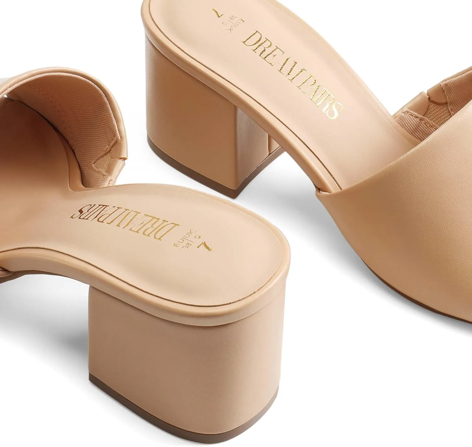 shrink Swiss deficiency reckless unfailingly Open Toe Heels Sandals Low Block Chunky Heeled Sandals Slide Sandals Slip on Comfortable Casual Pumps Shoes DREAM PAIRS Women's Square 