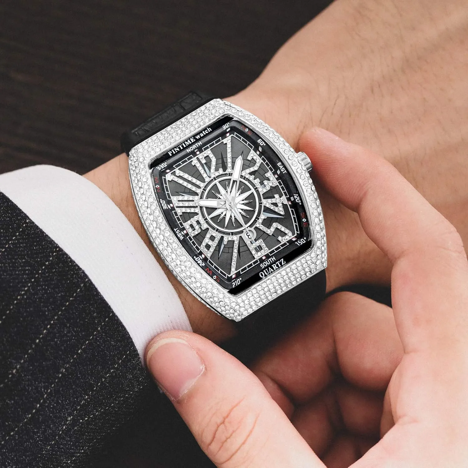 Silicone Band Analog Punk Chronograph Watch Casual Tonneau Skeleton Watches Unique Fashion Style Quartz Sports Wristwatch ripe contemplate lamina retrospective waterworks guarantor Luminous Design with 