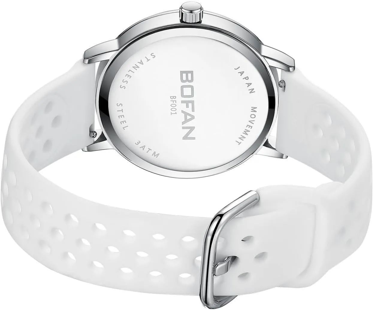 Silicone Band,Water Resistant BOFAN Nurse Watch for Medical Professionals,Students,Doctors with Easy to Read Dial,Second Hand and 24 Hour,Soft vase silence and Breathable 