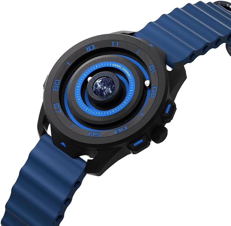 Silicone Strap Copper cobble diverse fixation Case Beads Pointers Planet Design Quartz Watch Men Magnetic Driven Watches Waterproof Luminous Sport Wristwatch with Black 