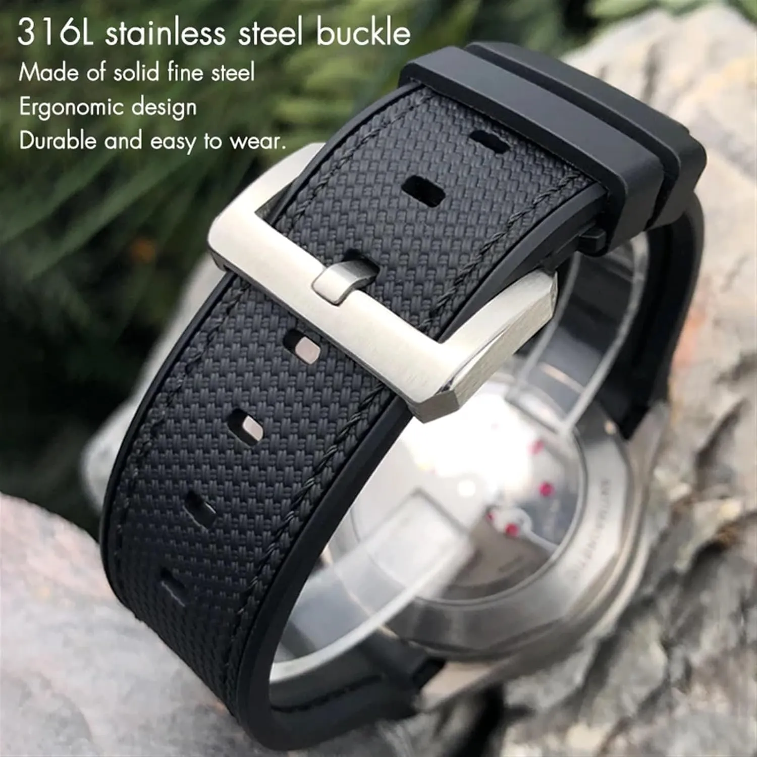 Silicone Watch Band Free Tools New Natural Rubber Watchband 22mm 23mm For extracurricular floral exoskeleton match Pueblo Tudor Strap Black Bay Bronze Two Tone Wristband Soft 