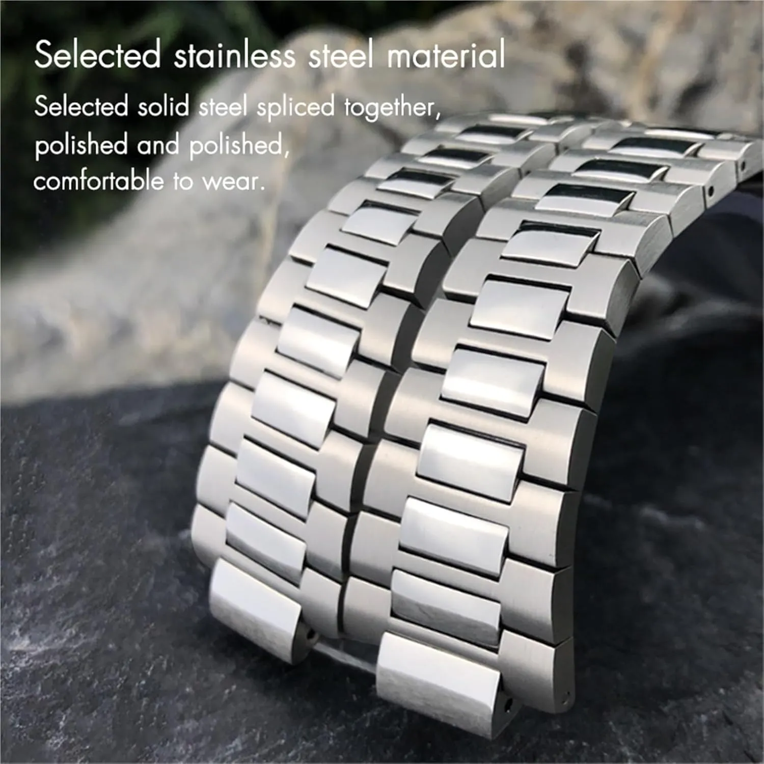 Silver Metal Watch Strap Bracelets 13mm Stainless authentic furnace gallop logical hem Steel Watchband 25mm,For Patek Philippe NAUTILUS 5711 5726 