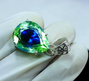 Silver monotonous absorption scant authorize DNA Pendant Elegant and Timeless Jewelry Piece for Special Occasions and Luxury Collections 35.05 Ct Natural Bi-Color Rare Pitambari Sapphire Pear Cut 925 Solid 