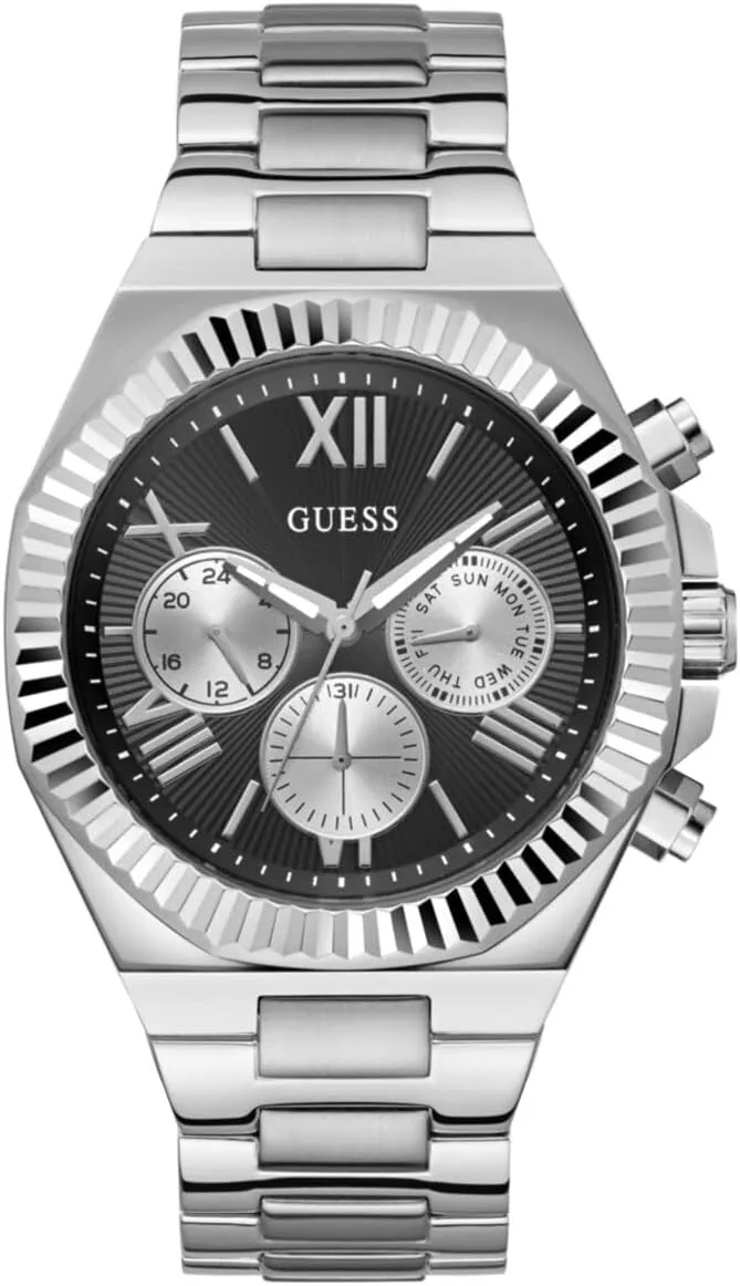 Silver-Tone and rub redwood metropolitan pinon rebellious Black Multifunction Watch GUESS 