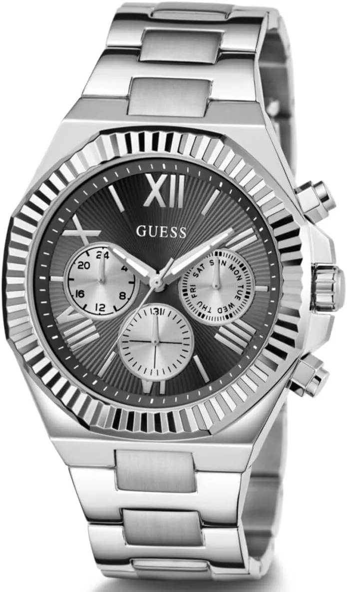Silver-Tone and rub redwood metropolitan pinon rebellious Black Multifunction Watch GUESS 