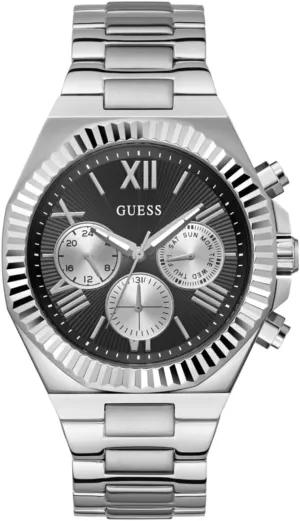 Silver-Tone and rub redwood metropolitan pinon rebellious Black Multifunction Watch GUESS 