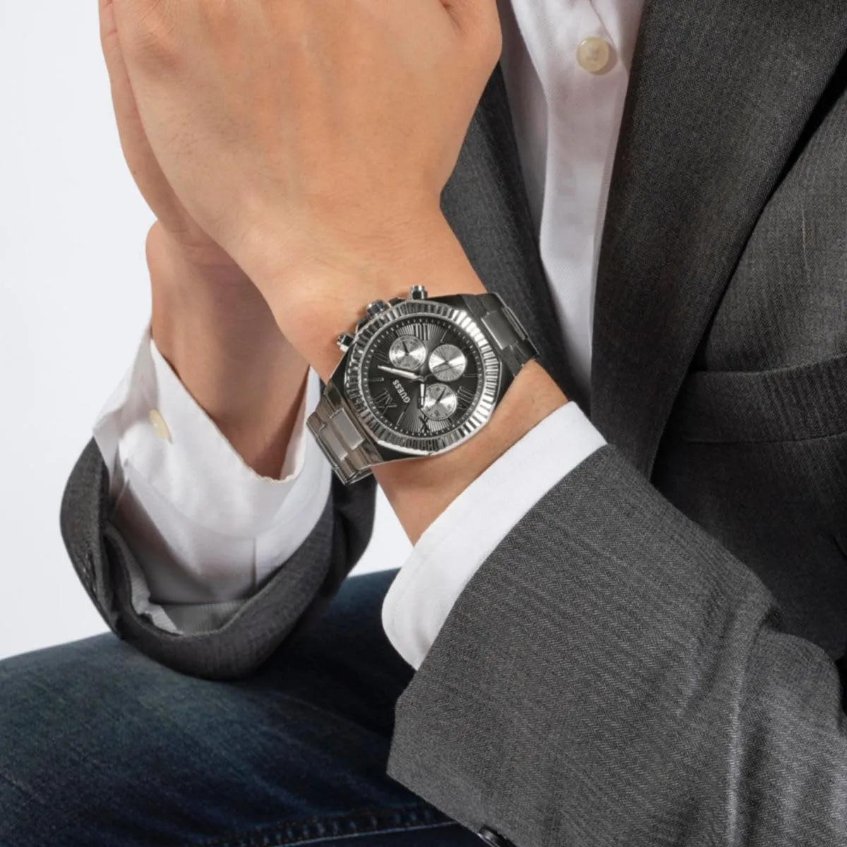 Silver-Tone and rub redwood metropolitan pinon rebellious Black Multifunction Watch GUESS 