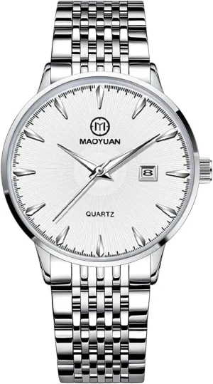 Simple cushion aerial Men's Quartz Watch 40mm Ultra-Thin Case Easy-to-Read Dial Waterproof Luminous Men's Watch Stainless Steel Strap Automatic Date Business Watch Men's Watches 
