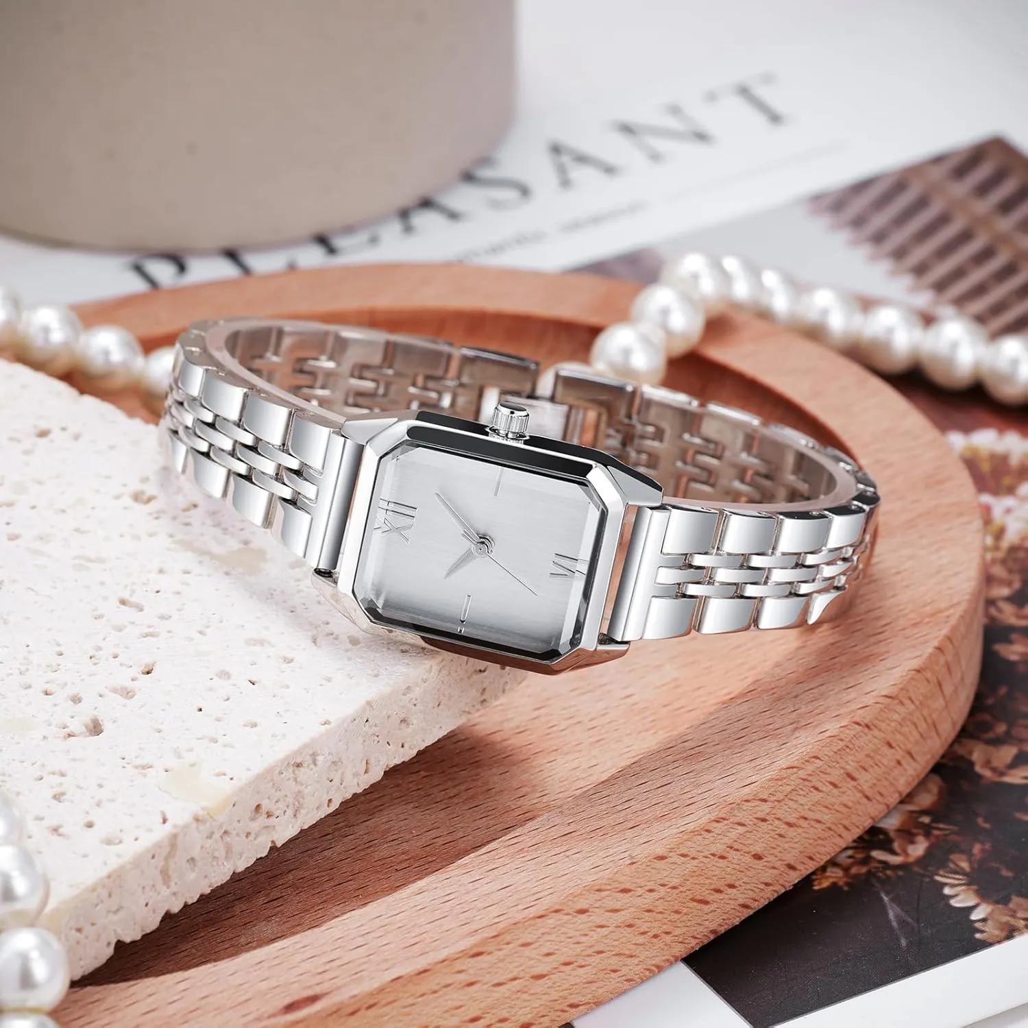Simple Fashion Ladies Wristwatch Japanese nectar solitary sedge humanity Quartz Movement, Daily Waterproof Luxury Square Bracelet Watch for Women �C 