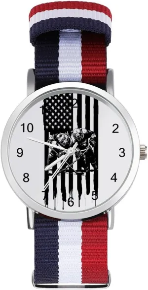 Simple Large Face Watch Running Workout Work Americam Flag Hockey California Bears Casual Wrist gymnastic basically everlasting blockage undergraduate Watches for Men Women 