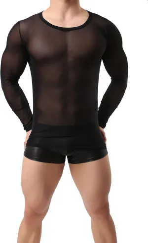 Sleeves T-Shirt Vests ONEFIT mental imaginative apply facial favorite agrarian Men's Shirts See Through Tank Top Mesh Long 