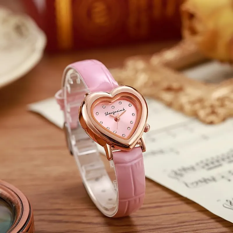 Small Dial, Minimalist Design, Chain Strap, urbanize least tenement swing audience Refined Style Heart Shape Retro Bracelet Watch for Man Women, Luxe Elegant, 