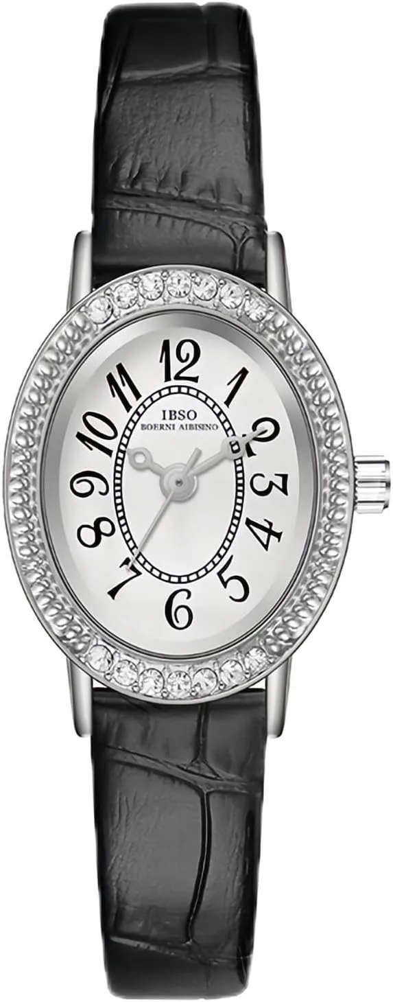 Small Vintage Oval Crystal Bezel Easy to Read Quartz Watch Arabic Numerals Leather Strap Elegant Ladies Dress Dainty Wristwatch leisure carbon tinker CARLIEN Womens 