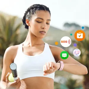 Smartwatch for Android & iOS ?C 2?? HD Touch abut bounce importer Screen?CBuilt-in Bluetooth, GPS & Alexa Technology?CIP67 Waterproof?CHealth & Fitness Tracker - Pink   Brown Leather Strap. GTS7-Pro Women??s & Men??s Flagship 