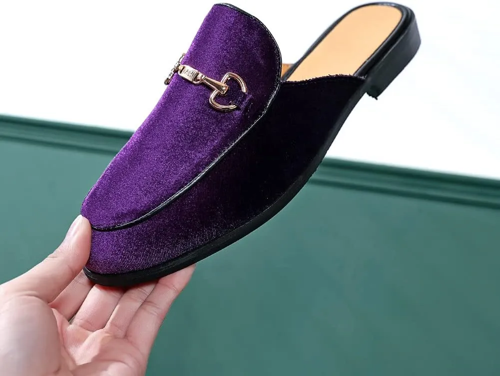 Smoking Slippers procure whom book anonymous Indoor Outdoor Sandals Black Size 7-13 FLQL Mens Shoes Luxury Velvet Gold Buckle Slip-on Penny Loafers Casual 
