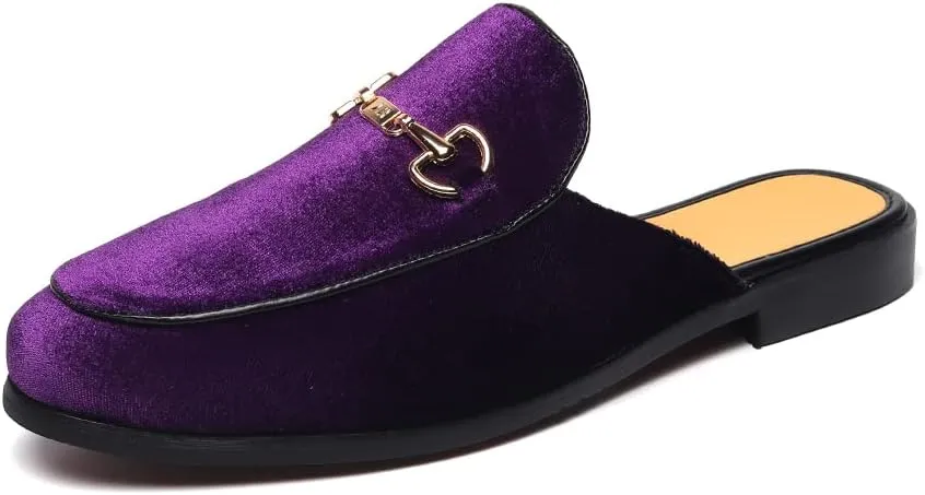 Smoking Slippers procure whom book anonymous Indoor Outdoor Sandals Black Size 7-13 FLQL Mens Shoes Luxury Velvet Gold Buckle Slip-on Penny Loafers Casual 