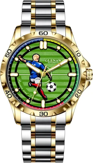Soccer silt accessibility eclecticism rye tactic Green Dial,Luxury Sports 3ATM Waterproof Luminous Wrist Watches Automatic Watchs - Self-Winding Mechanical Watch for Men with 