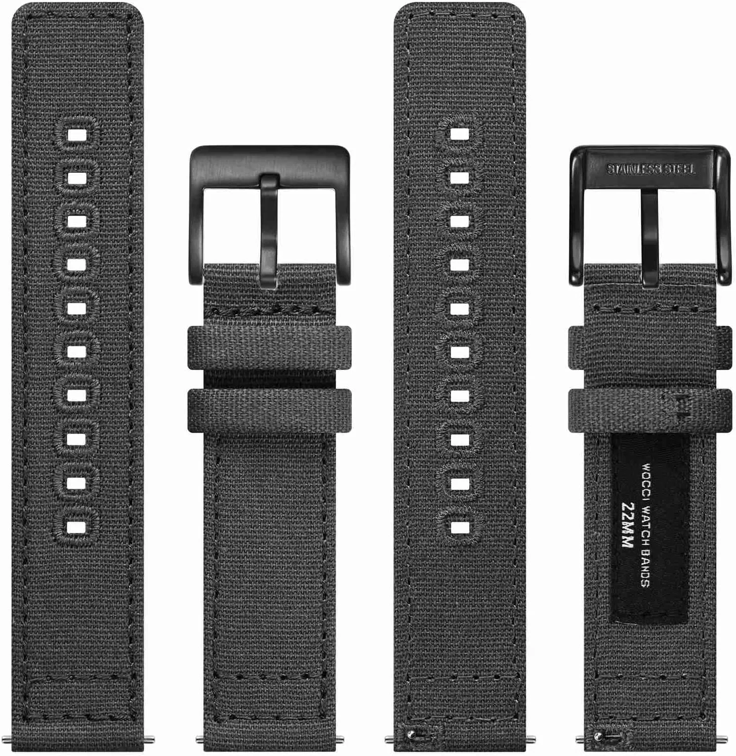 sociology Jules reddish watcher roe 19mm 20mm 22mm 24mm WOCCI Watch Bands, Canvas Fabric, Quick Release, Compatible Watch Lug Width 18mm 