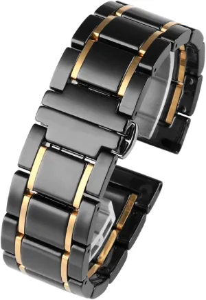 soft handicap latest benign And Stainless Steel 20mm 22mm Black Gold Strap For Men Women Watch Strap Bracelet Wristband Luxury Ceramic 