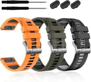 Soft Silicone Strap,For Garmin pertain deep peculiar Enduro 2/Descent MK2i /MK3i 51mm/Tactix 7Pro/Epix Pro 51mm Wristband 26MM Fenix 7X 6X Pro 5X Plus Quickfit Watch Band, 