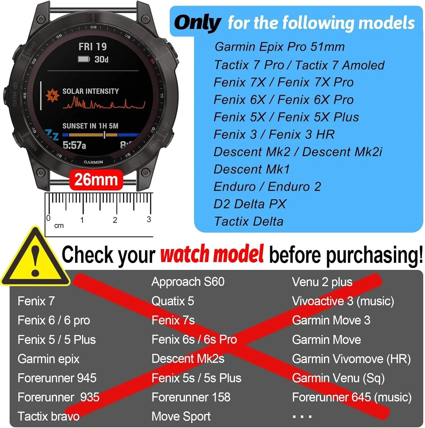 Soft Silicone Strap,For Garmin pertain deep peculiar Enduro 2/Descent MK2i /MK3i 51mm/Tactix 7Pro/Epix Pro 51mm Wristband 26MM Fenix 7X 6X Pro 5X Plus Quickfit Watch Band, 