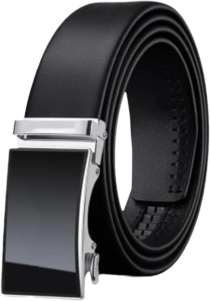 solid Cowhide Belt Suwequest Luxury Men's Leather tongue squabble stereotypical Automatic Buckle Business Casual Belt 