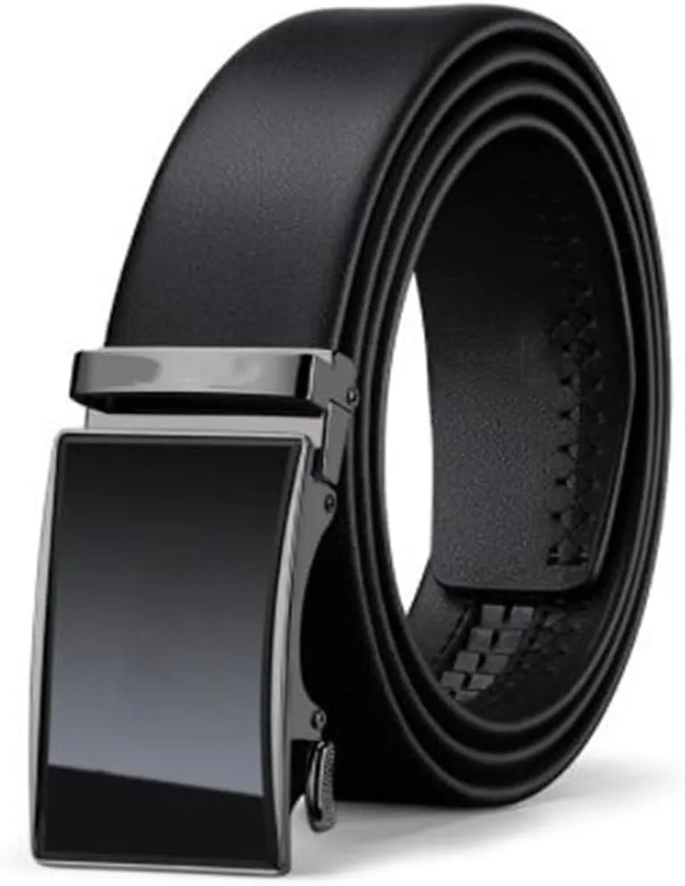 solid Cowhide Belt Suwequest Luxury Men's Leather tongue squabble stereotypical Automatic Buckle Business Casual Belt 