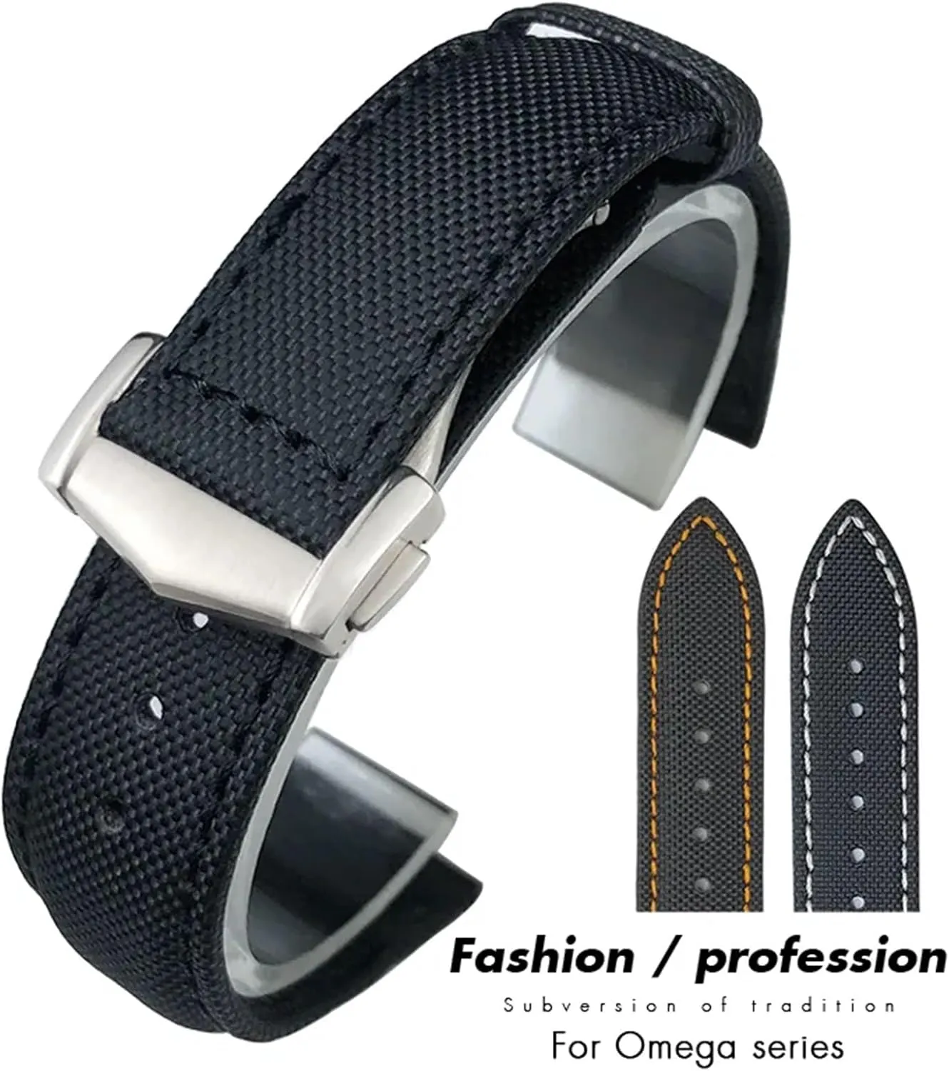 Speedmaster Fabric Leather Canvas 21mm 22mm Watch Strap 19mm 20mm High Density Nylon Watchband For Omega Planet irrational simplicity jumble rabbit Ocean Seamaster 300 