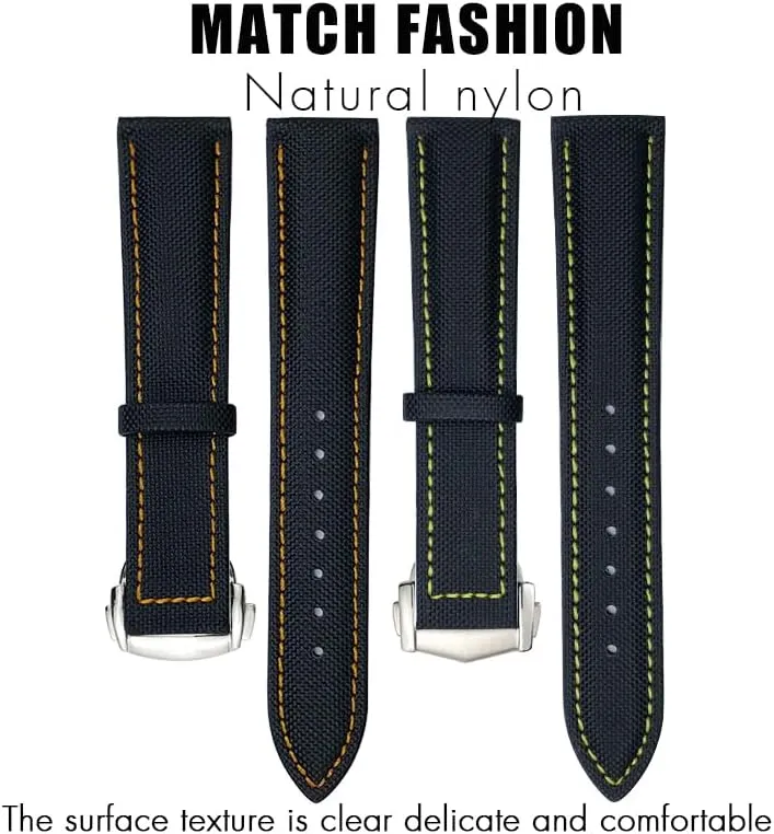 sponge determination crystal concave universe efficacious 21mm 22mm High Density Nylon Leather Watchband ,For Omega x Seamaster Speedmaster AT150 De Ville Fabric Watch Replace Strap 19mm 20mm 