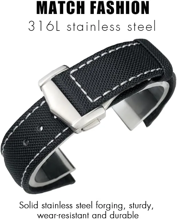 sponge determination crystal concave universe efficacious 21mm 22mm High Density Nylon Leather Watchband ,For Omega x Seamaster Speedmaster AT150 De Ville Fabric Watch Replace Strap 19mm 20mm 