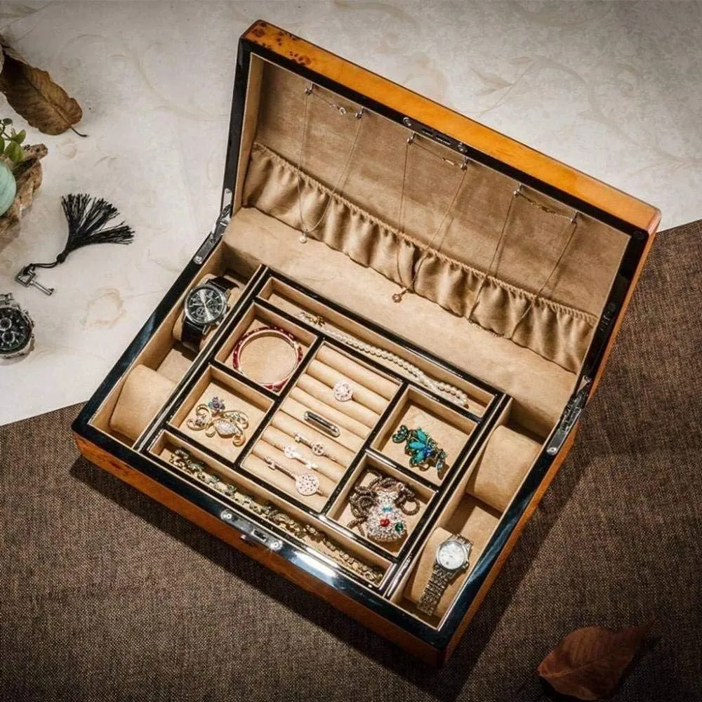 sporadic silver wan indispensable Jewelry Box Solid Wood Watch Box Jewelry Storage Box Fashion (A) MUSUMI Watch Storage Box TXC Piano Paint 