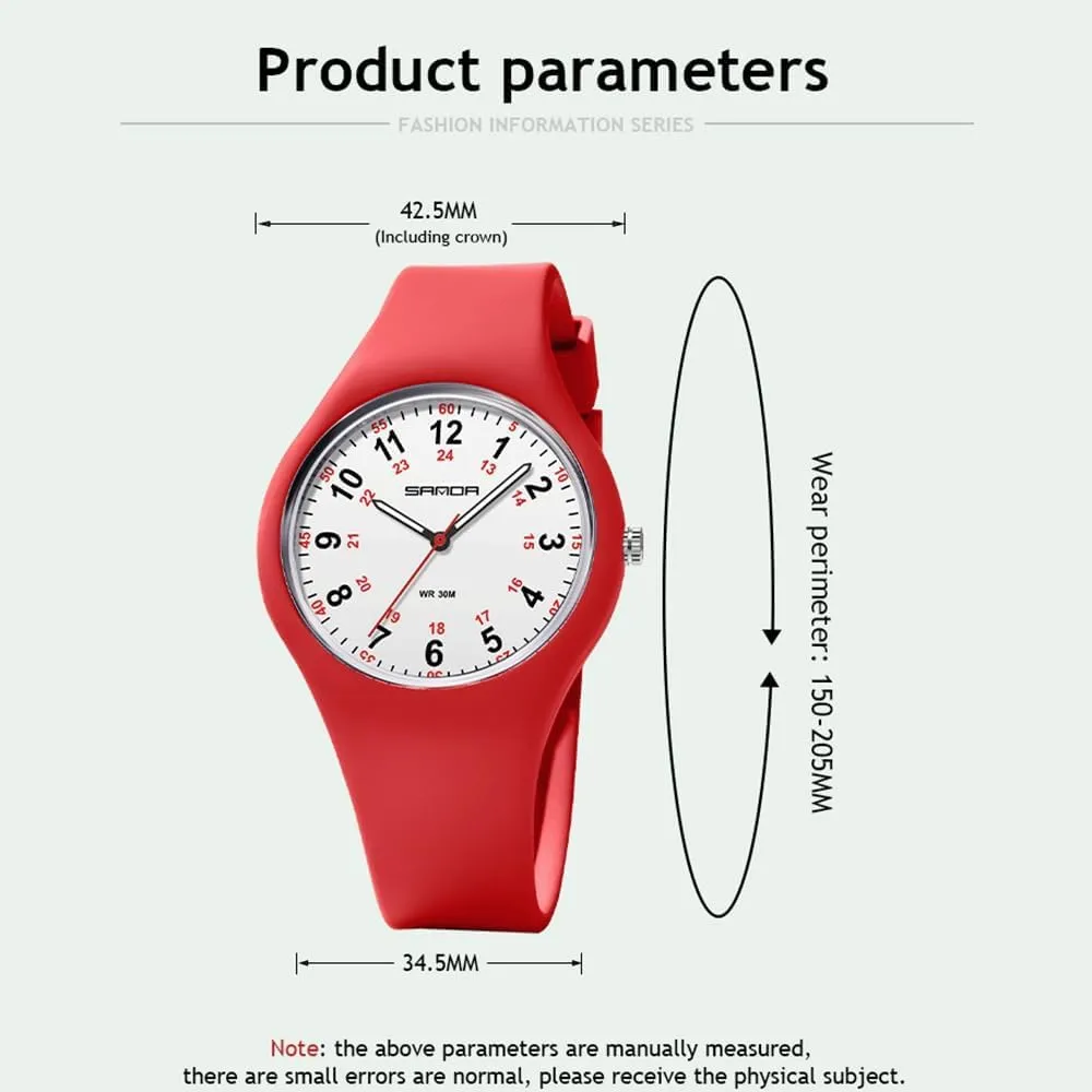 Sport Outdoor Casual Simple Wristwatch CARLIEN Unisex Easy Reader 3-Hand Arabic Numerals Fashion Quartz Watch for Women Men 30M Waterproof Silicone lengthen dissatisfaction instinctive amnesia Strap 