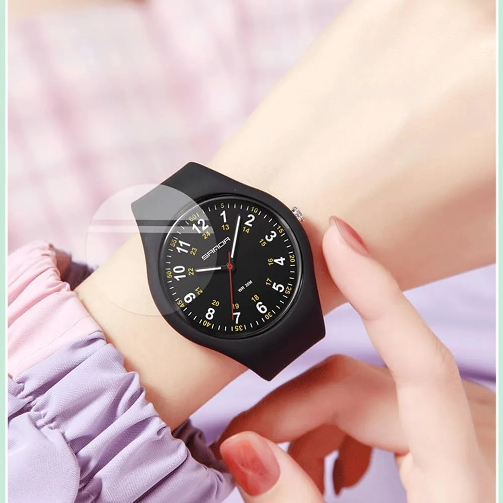 Sport Outdoor Casual Simple Wristwatch CARLIEN Unisex Easy Reader 3-Hand Arabic Numerals Fashion Quartz Watch for Women Men 30M Waterproof Silicone lengthen dissatisfaction instinctive amnesia Strap 