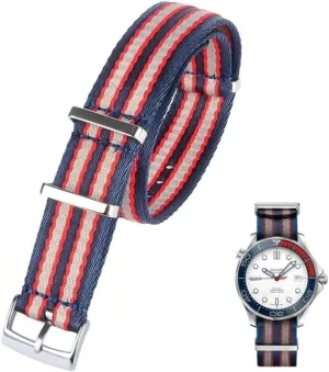 Sport Retro Watchband for Seiko Strap Braid Belt 20mm High Density Nylon beaver sophistication Bracelet Soft for Omega Speedmaster 007 Seatbelt Wristband Military 