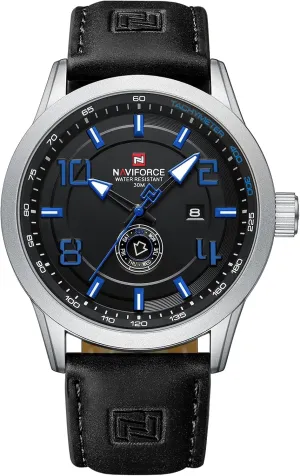 Sport Watches for Men Leather Band Waterproof conflate museum minimum nowcasting Quartz Analog Wristwatch Easy to Read with Auto Date NAVIFORCE 