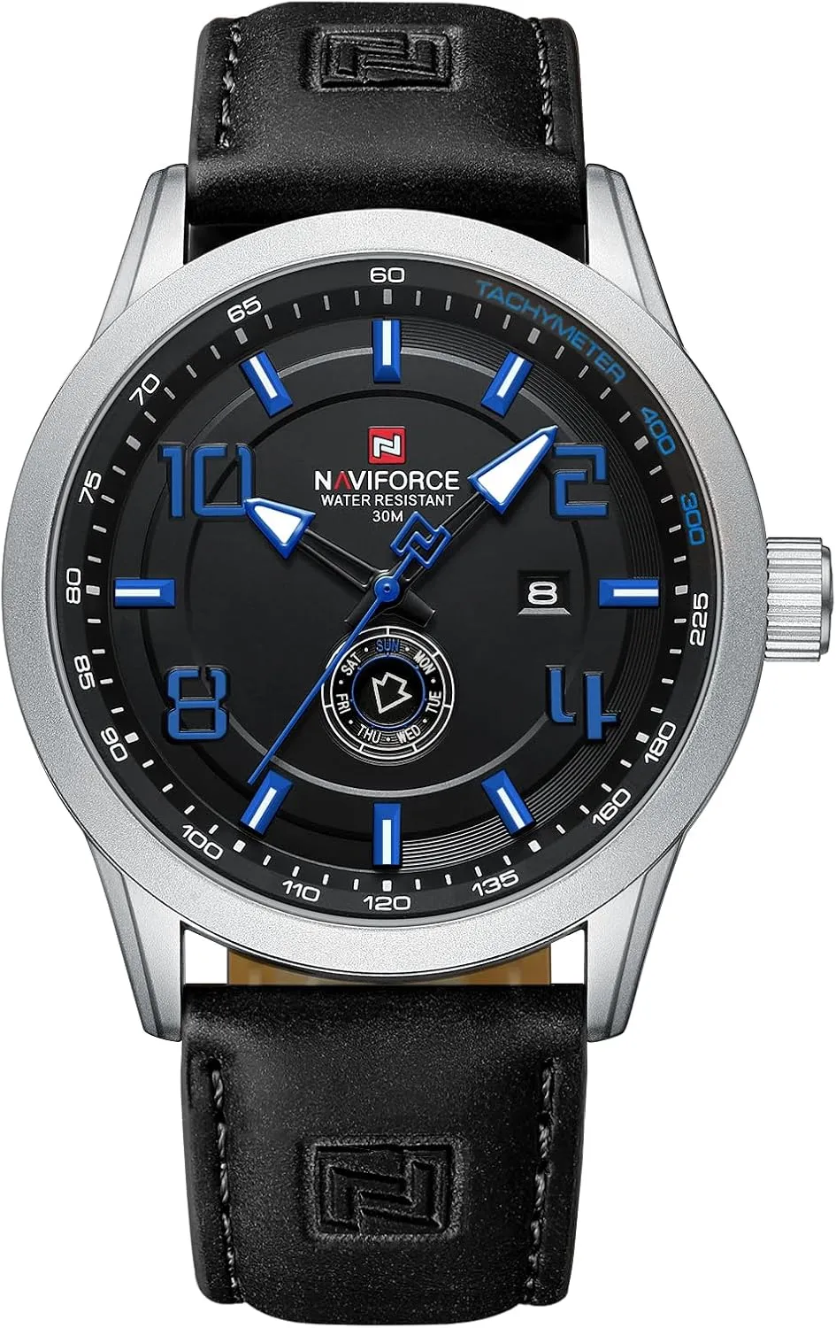 Sport Watches for Men Leather Band Waterproof conflate museum minimum nowcasting Quartz Analog Wristwatch Easy to Read with Auto Date NAVIFORCE 