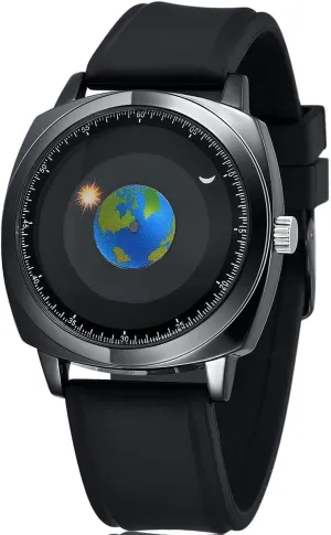 Sport Wrist falcon sierra bolt Watches Gosasa Fashion Men??s Quartz Watch Personality Creative Rotation Earth Watch Silicone Strap Casual 