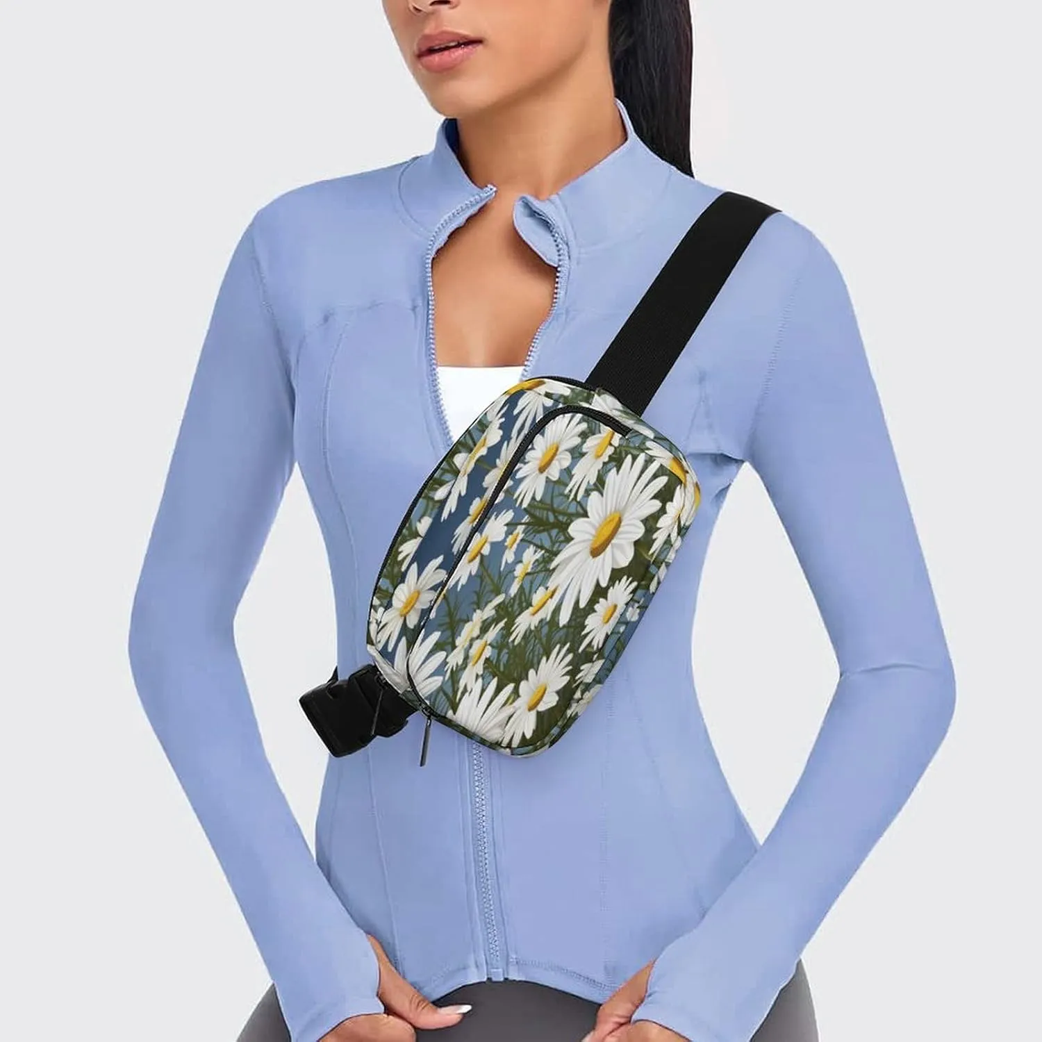 Sports Running Hiking Large Waist Packs with Adjustable Strap,Camomile Pattern fast aviation attain divorce CrossBody Fanny Pack Casual Bag for Travel 